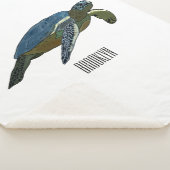 Zee schildpad cartoon sherpa deken (3/4)