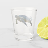 Zee schildpad cartoon shot glas (Achterkant)