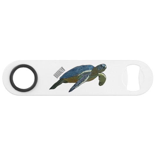 Zee schildpad cartoon speed flessenopener (Voorkant (Horizontaal))
