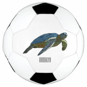 Zee schildpad cartoon voetbal