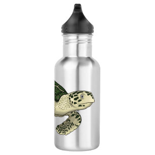 Zee schildpad cartoon waterfles 