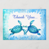 Zee schildpad dank u kaarten - Blauw Blauwgroen Wa
