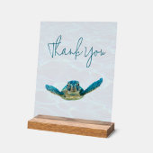 Zee Schildpad Dank u Trouwtafel Acryl Teken Acryl Bord (Hoek)