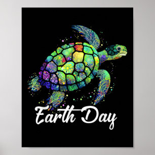Zee Schildpad Earth Day Natural Save the Earth Man Poster