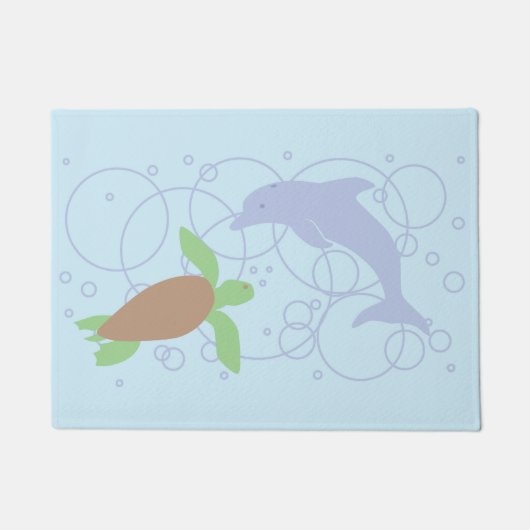 Zee schildpad en dolfijn deurmat (Voorkant)