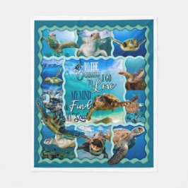 Zee schildpad en in de oceaan ga ik om mijn geest  fleece deken