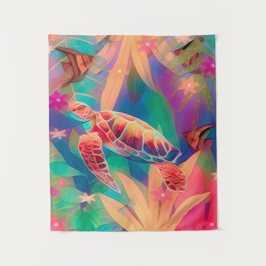 Zee schildpad Fantasy Scene Small Wandkleed (Voorkant)