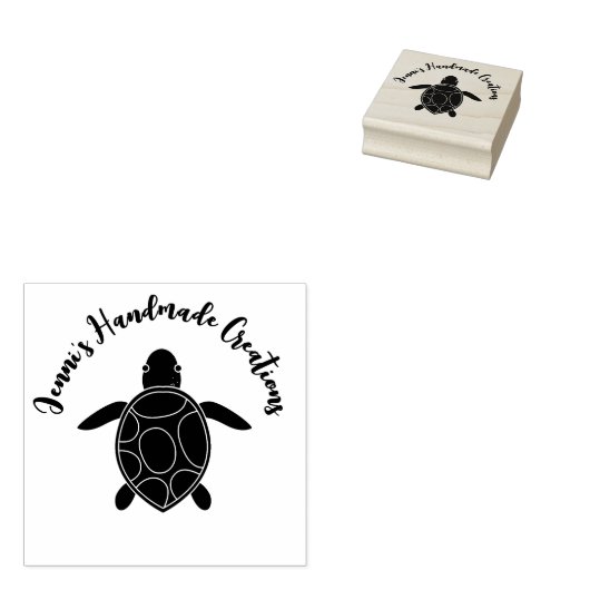 Zee schildpad gemaakt op productstempel rubberstempel (Gestempeld)