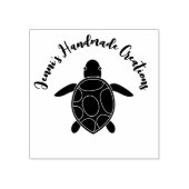 Zee schildpad gemaakt op productstempel rubberstempel (Afrduk)