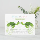 Zee schildpad Geslacht onthullen uitnodiging (Staand voorkant)