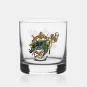 Zee Schildpad Groen blauw Whisky Glas (Voorkant)