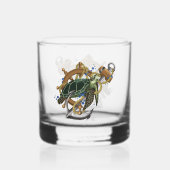 Zee Schildpad Groen blauw Whisky Glas (Achterkant)