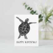 Zee schildpad HAPPY BIRTHDAY Briefkaart (Staand voorkant)