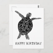 Zee schildpad HAPPY BIRTHDAY Briefkaart (Voorkant / Achterkant)
