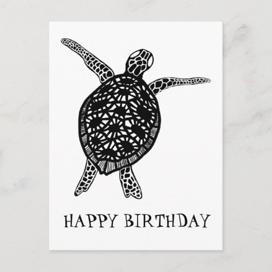 Zee schildpad HAPPY BIRTHDAY Briefkaart (Voorkant)