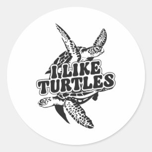 Zee schildpad ik hou van schildpadden ronde sticker