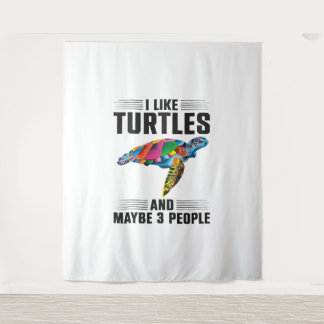 Zee schildpad ik hou van schildpadden wandkleed