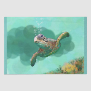 Zee schildpad in knuppels Papierbladen dik medium Tissuepapier