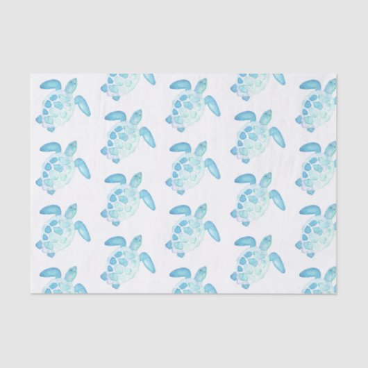 Zee Schildpad in pastel Tissuepapier (Voorkant)