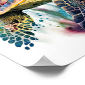 Zee schildpad in waterverf poster (Hoek)