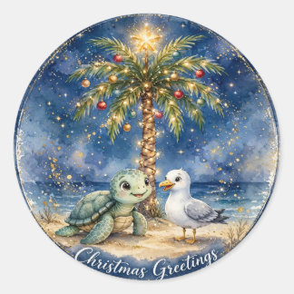 Zee Schildpad Kerst Envelope Zegels