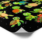 Zee Schildpad Kerstboom Matching Familie Xmas Tre Poster (Hoek)