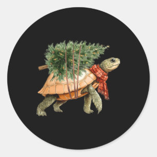 Zee Schildpad Kerstboom Schildpad Strand Liefhebbe Ronde Sticker