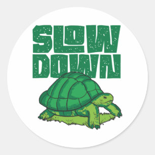 Zee schildpad langzamer ronde sticker