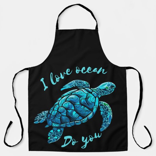 Zee Schildpad liefde Ocean Schort (Voorkant)