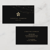 zee schildpad logo op zwarte achtergrond visitekaartje (Voorkant / Achterkant)