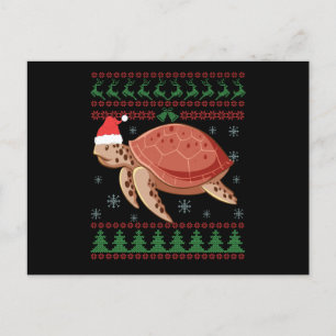 Zee schildpad lomp's met lomp briefkaart