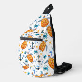 Zee Schildpad Marine Beach Kust Waterpatroon Sling Bag (Rechterhoek)