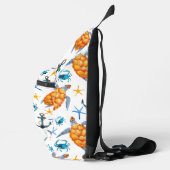 Zee Schildpad Marine Beach Kust Waterpatroon Sling Bag (Rechts)