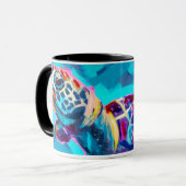 Zee Schildpad Monogram Koffie Mok (Voorkant links)