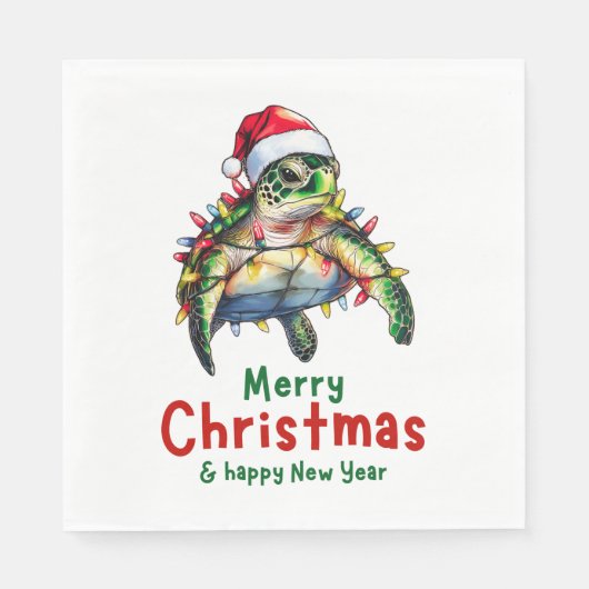 Zee Schildpad Oceaan Kerst Pet Xmas Servet (Voorkant)