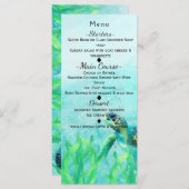 Zee Schildpad Ocean Beach Art Elegant Wedding Menu (Voorkant / Achterkant)