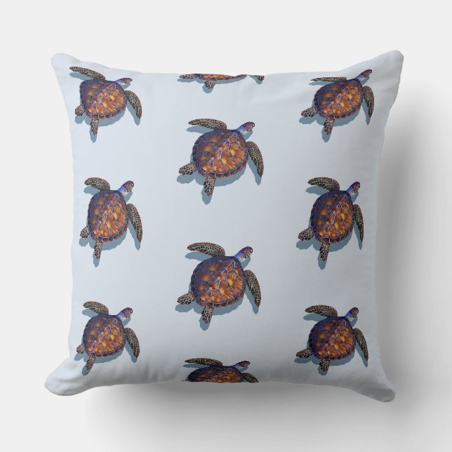 Zee schildpad omkeerbaar kussen (Voorkant)
