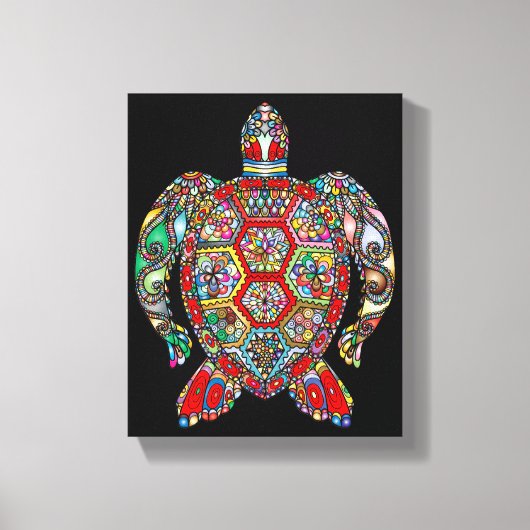 zee schildpad omwikkeld doek canvas afdruk (Voorkant)