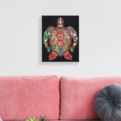 zee schildpad omwikkeld doek canvas afdruk (Insitu (Woonkamer))