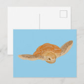 Zee schildpad onder water - transparant. briefkaart (Voorkant / Achterkant)