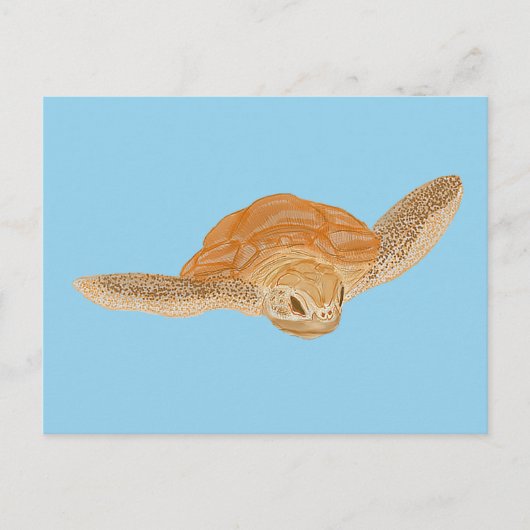 Zee schildpad onder water - transparant. briefkaart (Voorkant)
