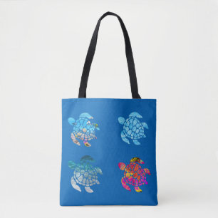 Zee schildpad onderwater Canvas tas