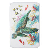 Zee schildpad onderwater waterverf Stijl Badmat (Voorkant Verticaal)