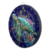 Zee schildpad onderwater waterverf Stijl Dartbord (Voorkant Rechts)