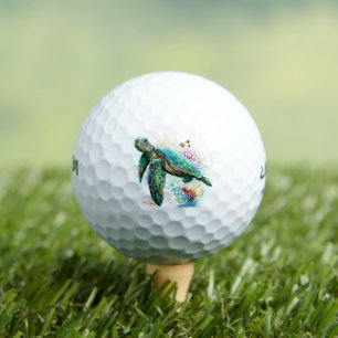 Zee schildpad onderwater waterverf Stijl Golfballen