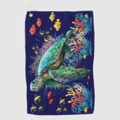 Zee schildpad onderwater waterverf Stijl Golfhanddoek (Voorkant)