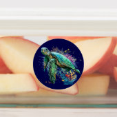 Zee schildpad onderwater waterverf Stijl Labels (Aangebracht)