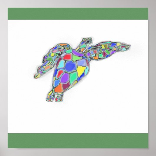 Zee schildpad op Canvas Poster (Voorkant)