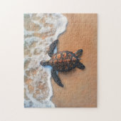 Zee schildpad op het strand legpuzzel (Verticaal)