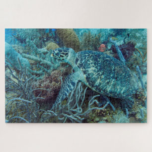 Zee schildpad op koraalrif Jigzaag Puzzle Legpuzzel